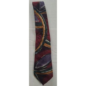 Vintage Issac Zelcer made in Italy Silk Tie  Abstract Art Design